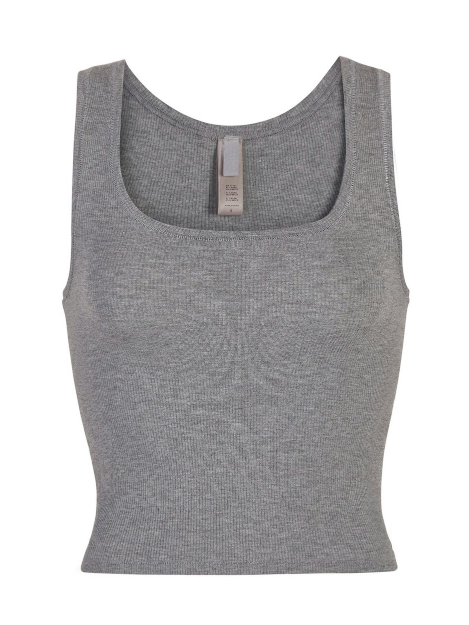 Skims Soft Lounge Tank, Heather Grey